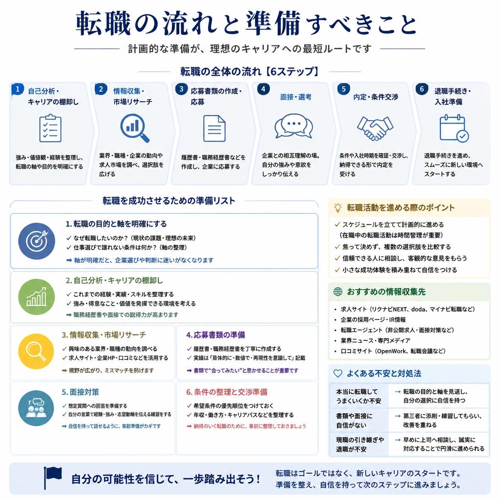 転職活動のステップ